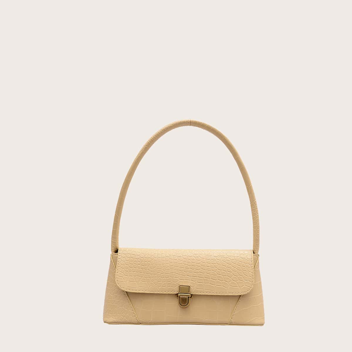 

Croc Embossed Baguette Bag, Yellow