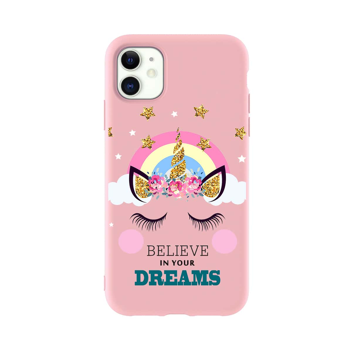 

Cartoon Unicorn iPhone Case, Baby pink