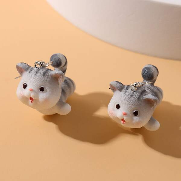 

Cartoon Animal Drop Earrings, Grey