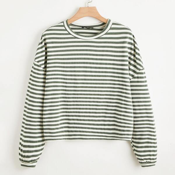 

Plus Striped Drop Shoulder Tee, Multicolor