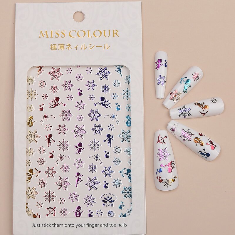 

1sheet Snowflake & Angel Nail Sticker, Multicolor