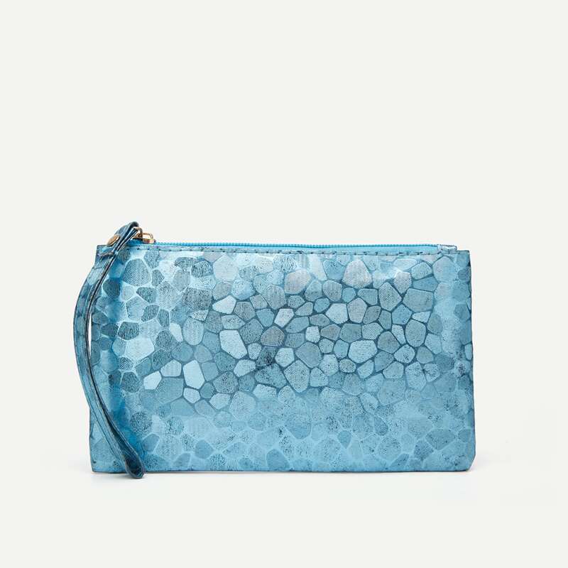 

Graphic Print Makeup Bag, Blue