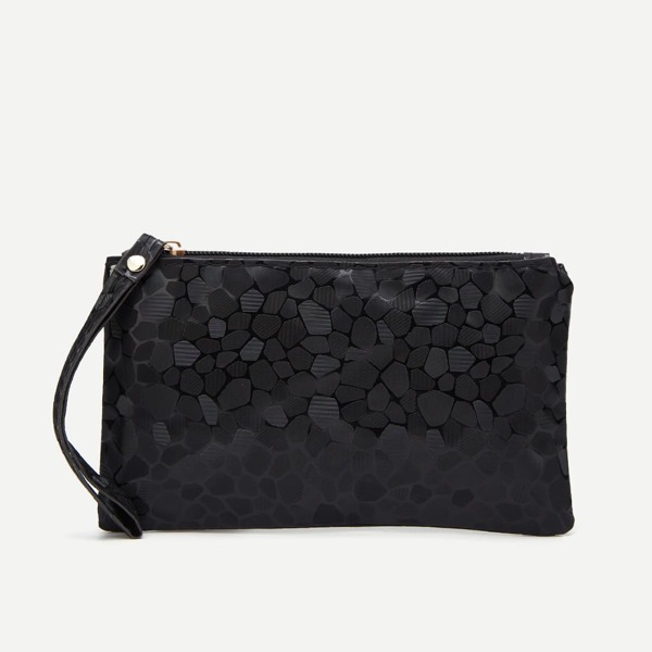 

Graphic Print Makeup Bag, Black