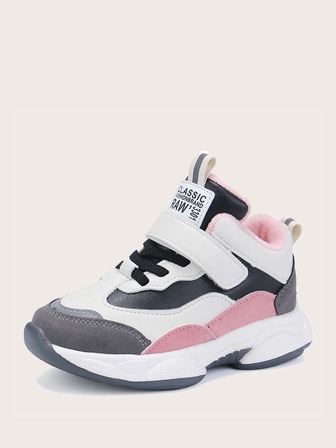 حذاء رياضي بشريط فليكرو وبألوان متجانس للبنات