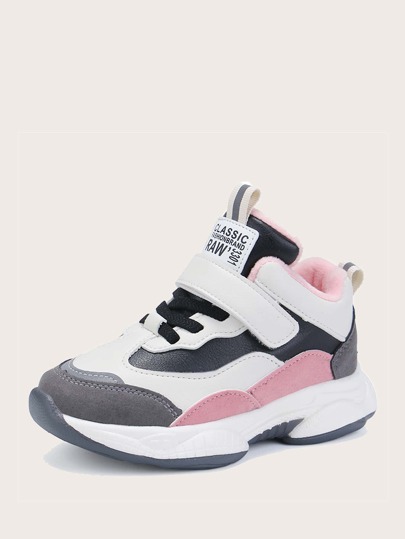 حذاء رياضي بشريط فليكرو وبألوان متجانس للبنات