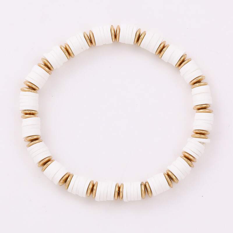 

Layered Circle Bracelet, White