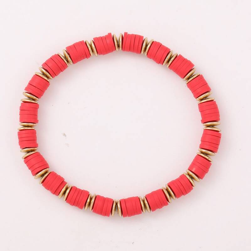 

Layered Circle Bracelet, Red
