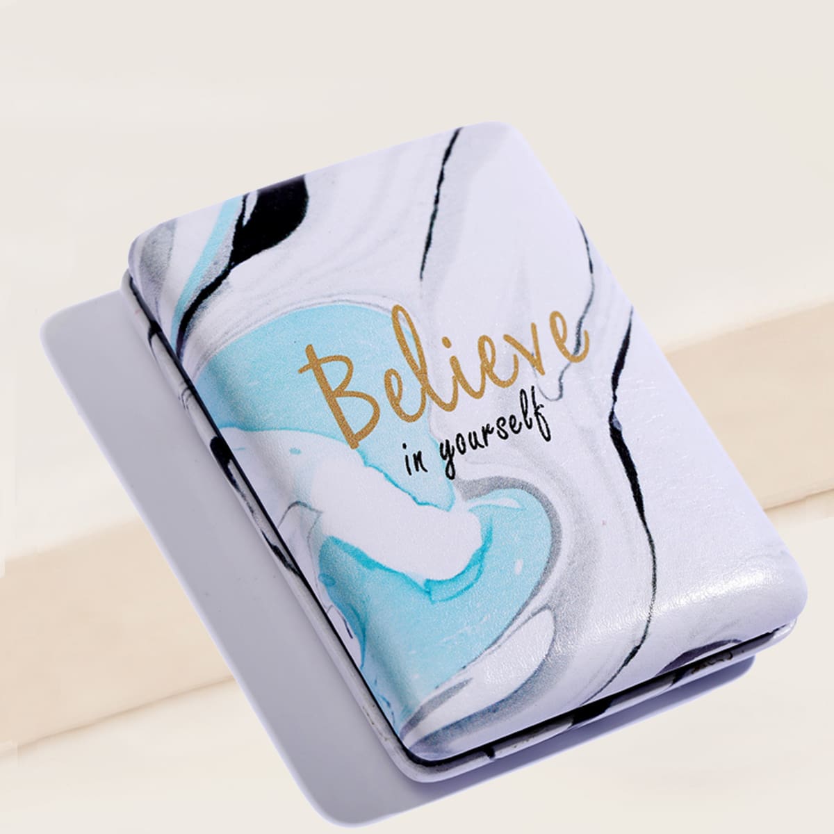 

Marble Pattern Folding Makeup Mirror, Blue
