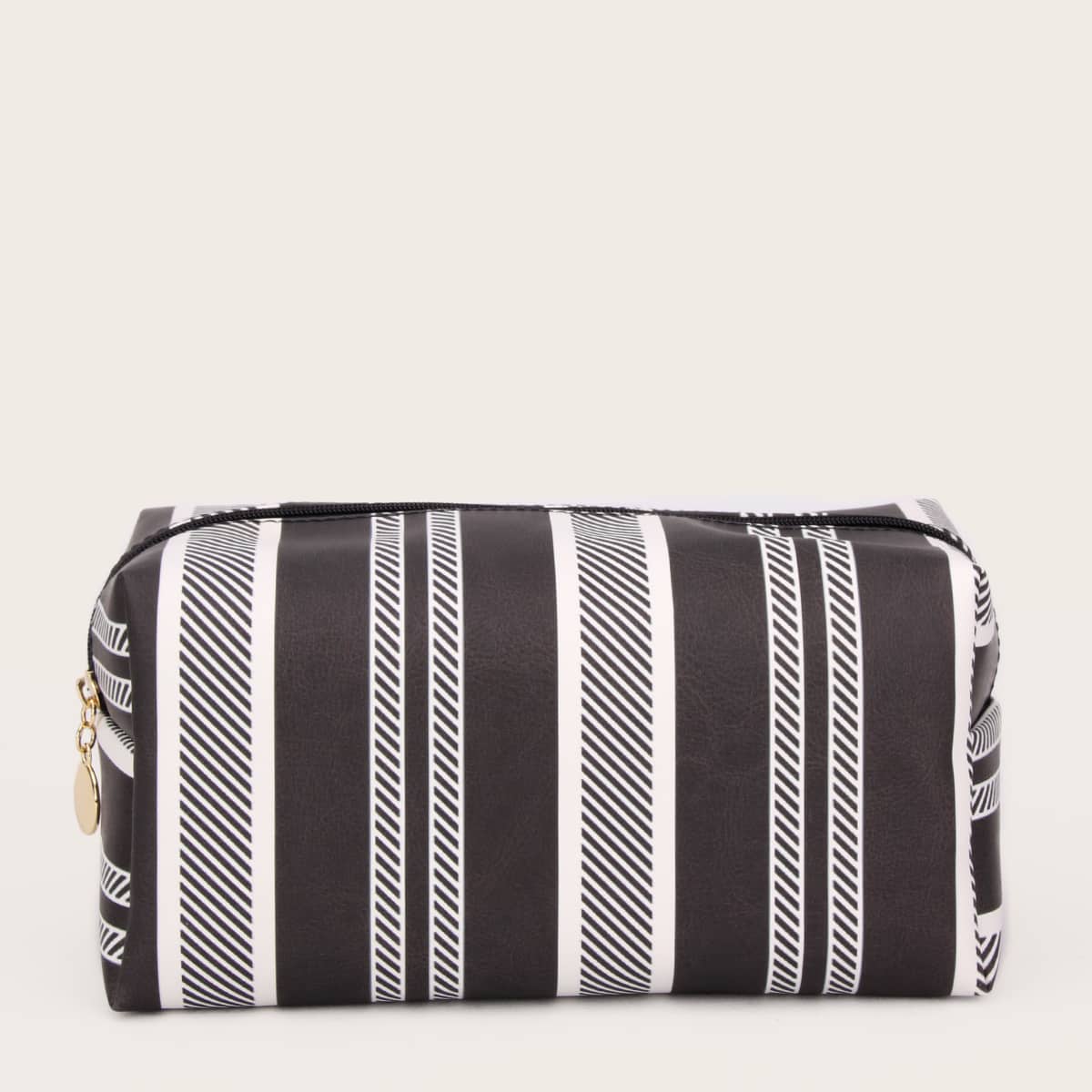 

Striped Pattern Makeup Bag, Multicolor