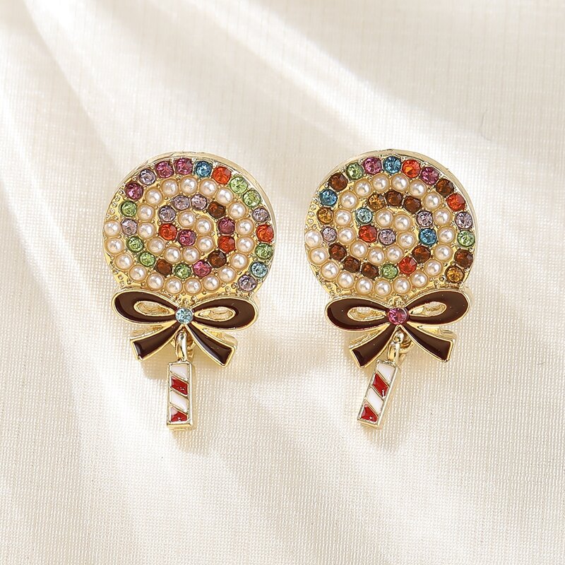 

Rhinestone Lollipop Stud Earrings, Multicolor
