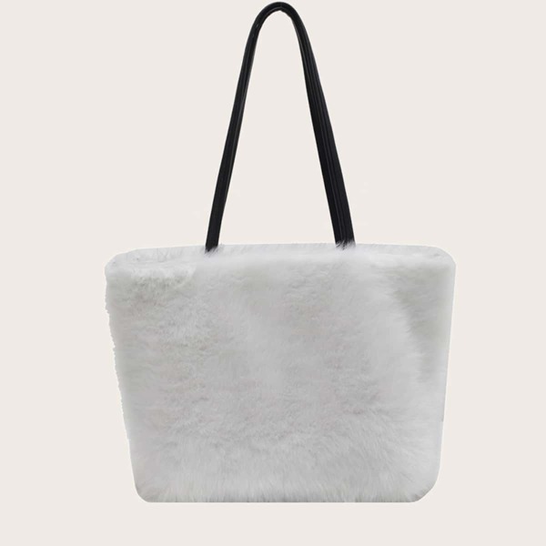 

Fluffy Tote Bag, White