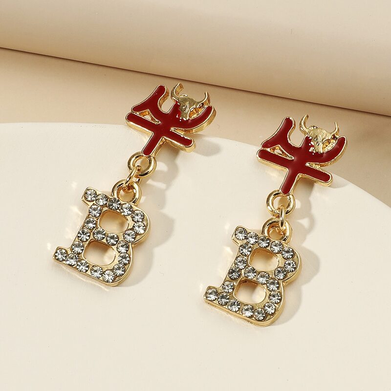 

Rhinestone Ox Drop Earrings, Multicolor