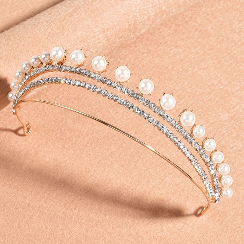 

Faux Pearl & Rhinestone Decor Hair Hoop, Gold