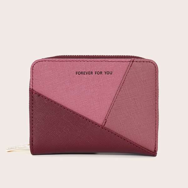 

Letter Graphic Color Block Purse, Red