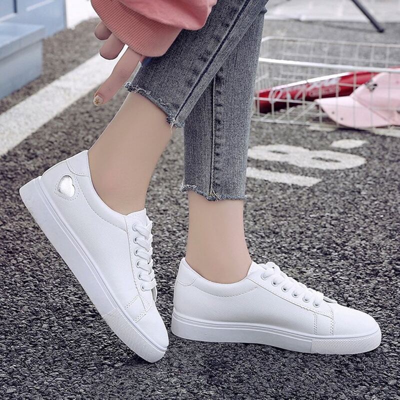 

Heart Patch Lace-up Sneakers, Silver
