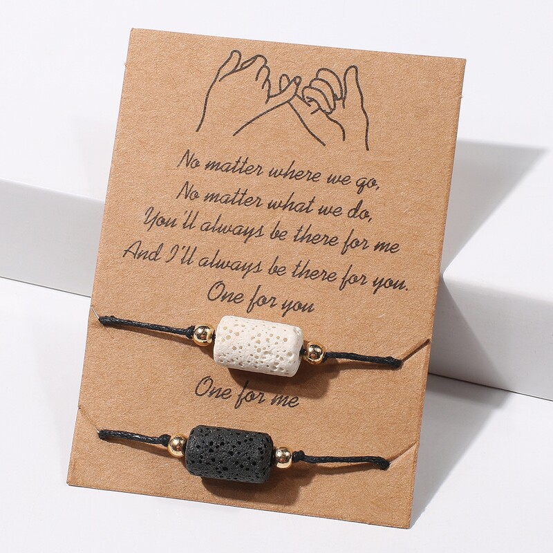 

2pcs Stone Rope Bracelet, Multicolor