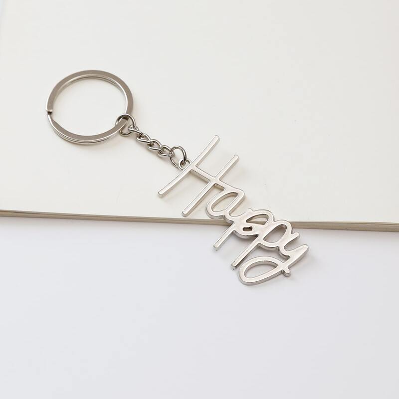 

Letter Charm Keychain, Silver