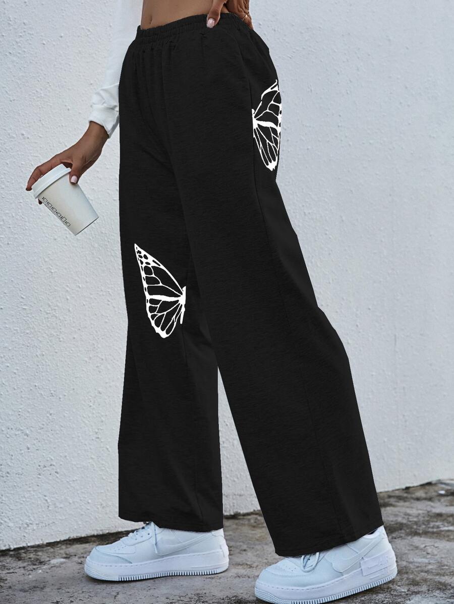 SHEIN Unity Quần Túi Thú vật Giải trí - màu đen - Xem 1