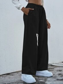 SHEIN Unity Quần Túi Thú vật Giải trí - màu đen - Xem 8