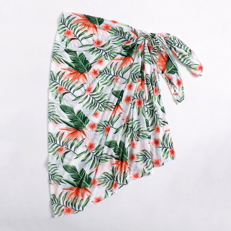 

Floral & Tropical Knot Side Cover Up Skirt, Multicolor
