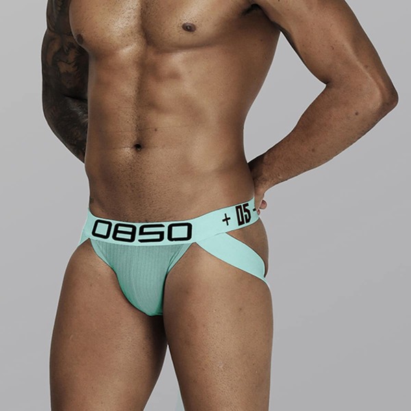 

Men Letter Graphic Jockstrap, Mint green