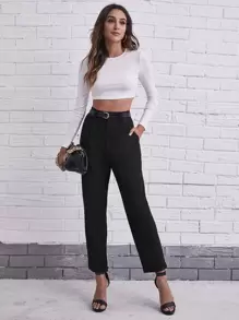 SHEIN Clasi High Waist Slant Pocket Tailored Pants