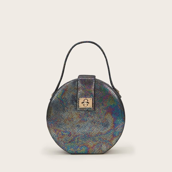 

Mini Turn-Lock Chain Circle Bag, Multicolor