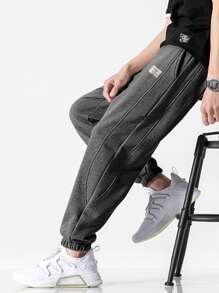 Manfinity Hypemode Pantalones deportivos con bolsillo oblicuo - Gris Oscuro - Ver 1