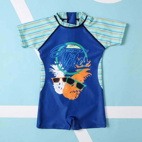 

Toddler Boys Pineapple & Letter Graphic Swimsuit, Multicolor