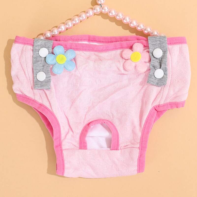 

Flower Decor Dog Sanitary Pant, Pink