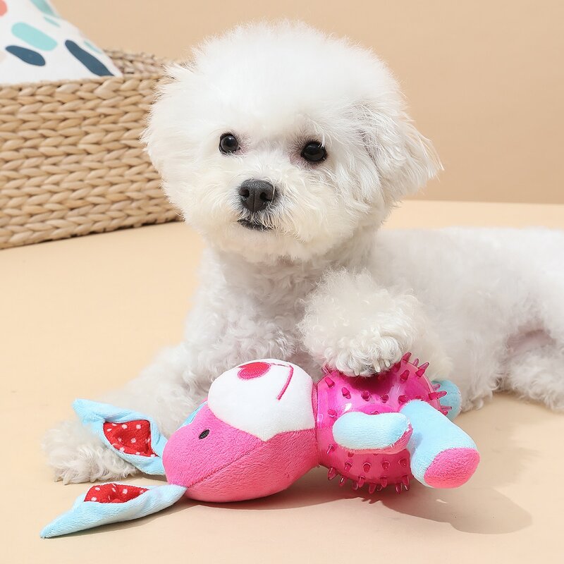 

Rabbit Shaped Dog Sound Toy, Hot pink
