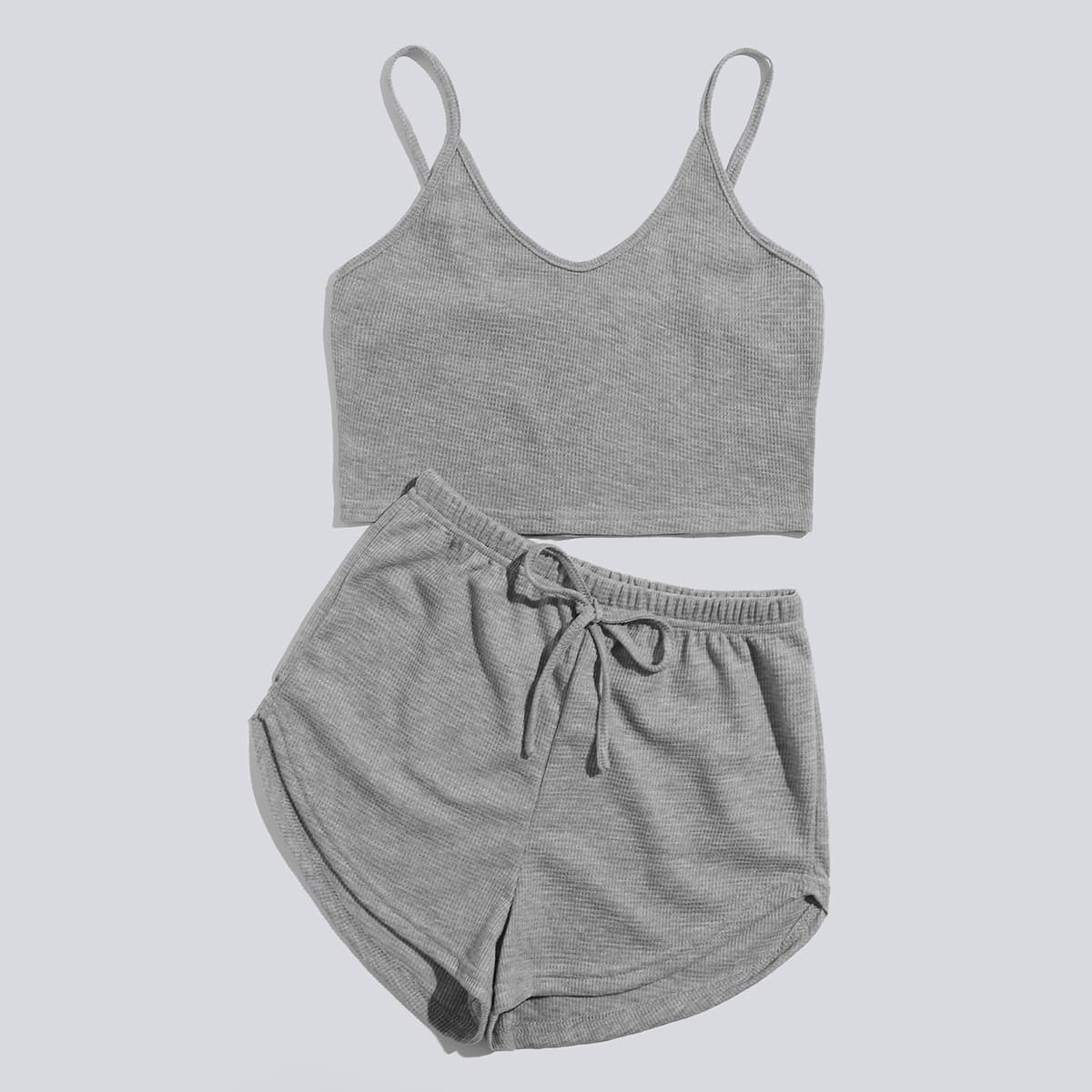

Simple Cami & Shorts PJ Set, Grey
