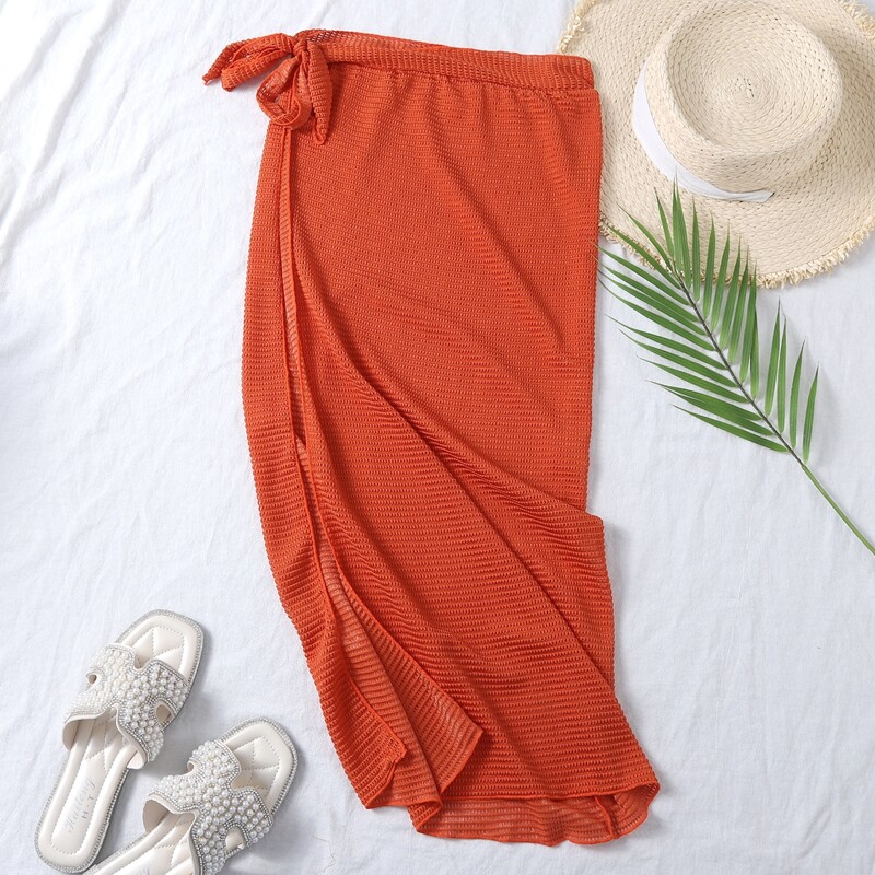 

Tie Side Cover Up Skirt, Burnt orange