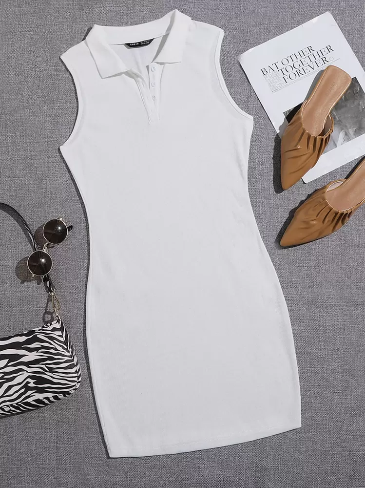princess polly baby blue dress Polo Collar Dress Bodycon Dress Collared Polo Dress Polo Collar Printed  Short Sleeve