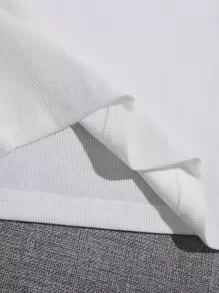 SHEIN EZwear Polo Collar Tank Bodycon Dress - White - View 5