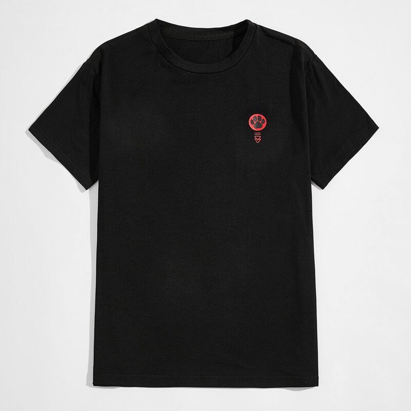 

Guys Dog Graphic Print Back Tee, Black