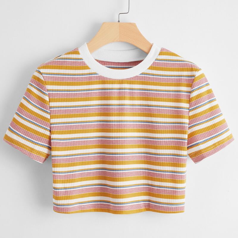 

Striped Crop Tee, Multicolor