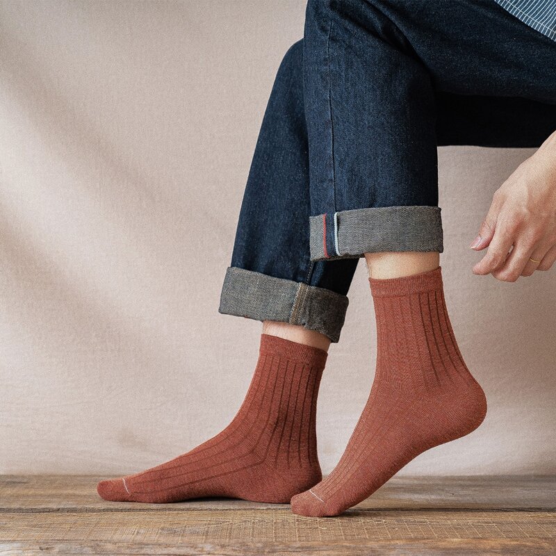 

Guys Simple Crew Socks, Burnt orange