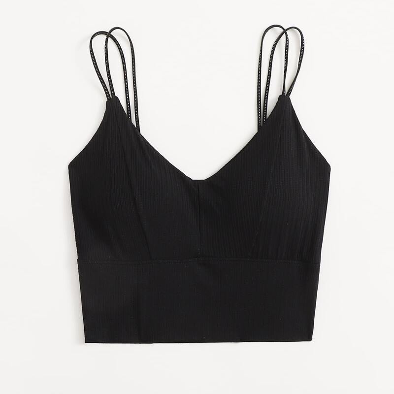 

Solid Longline Bralette, Black