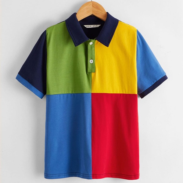 

Boys Color Block Polo Shirt, Multicolor