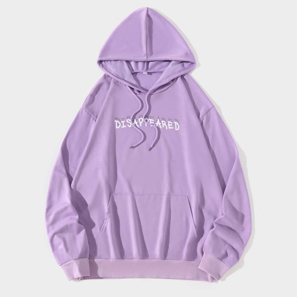 

Men Slogan And Graphic Print Hoodie, Lilac purple
