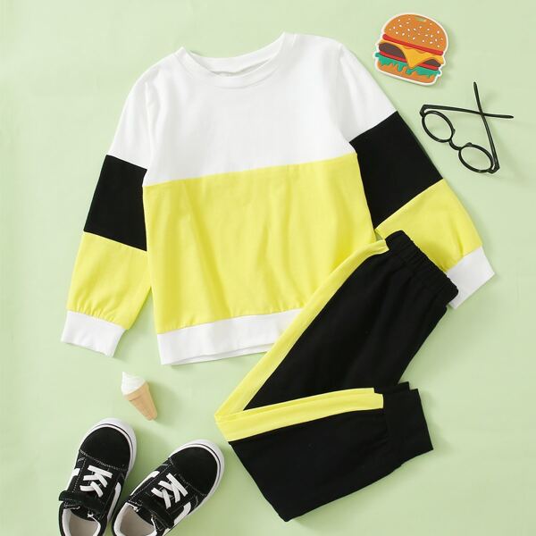 

Toddler Boys Color-block Sweatshirt & Sweatpants, Multicolor