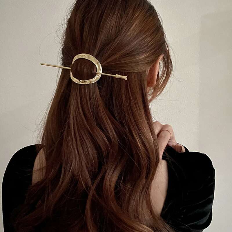 

2pcs Metal Geo Hair Pin, Gold