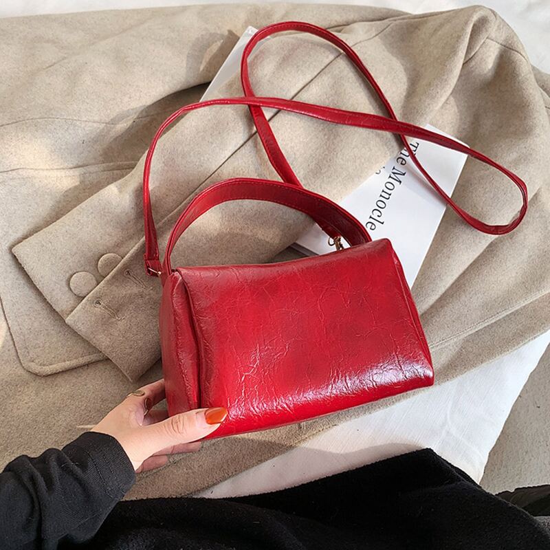 

Solid Satchel Bag, Red