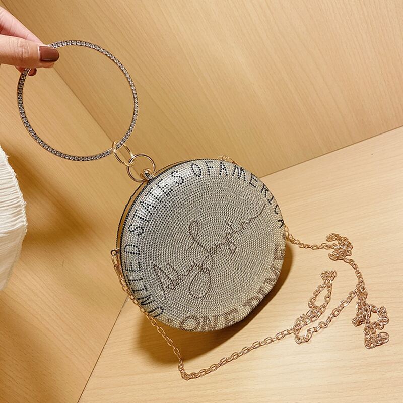 

Glitter Round Bag, Silver