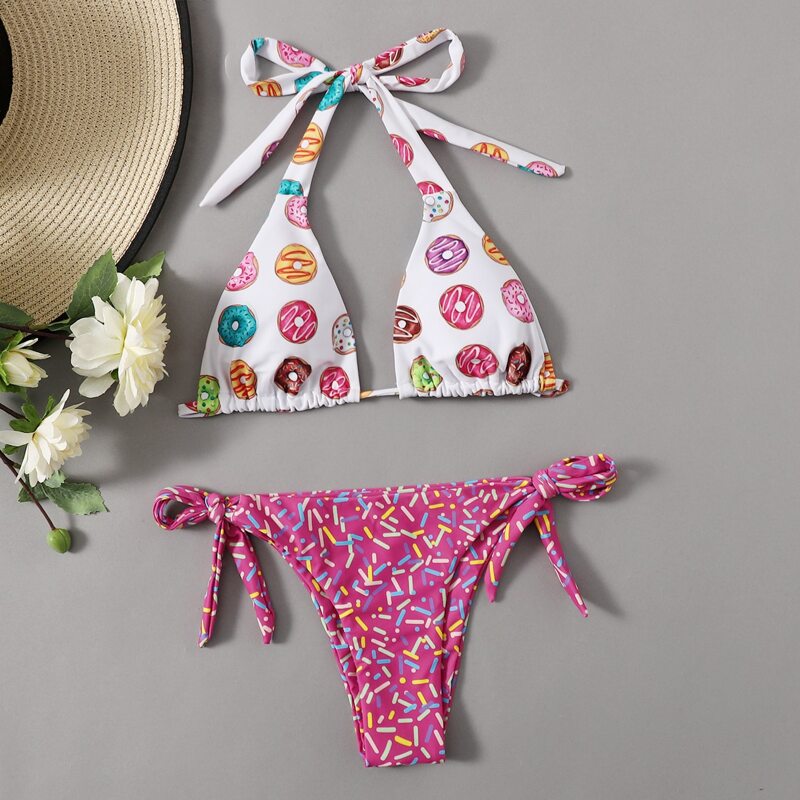 

Donuts Halter Bikini Swimsuit, Multicolor