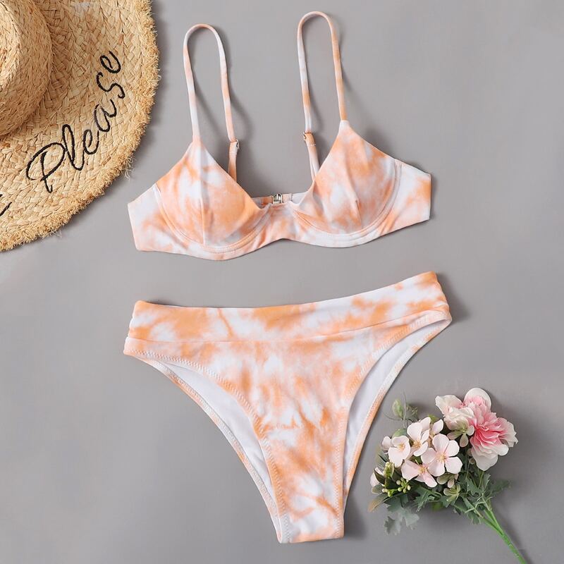 

Tie Dye Push Up Bikini Swimsuit, Multicolor