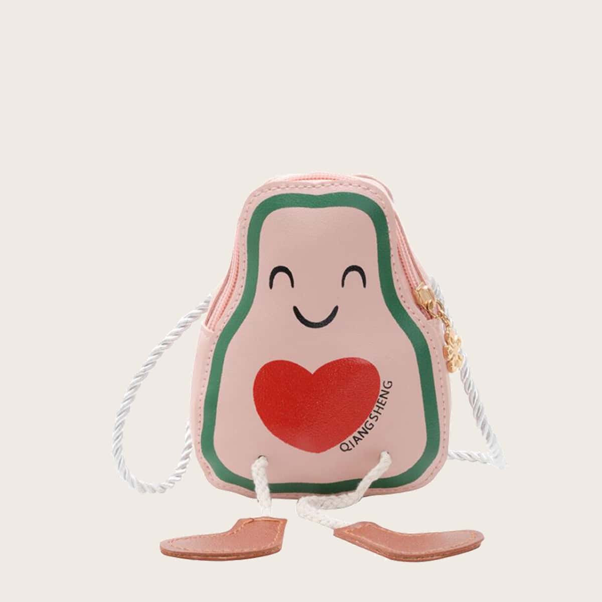 

Cartoon Avocado Shaped Crossbody Bag, Pink