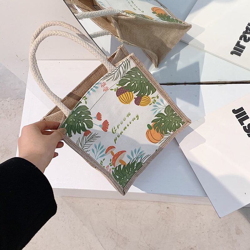 

Tropical Print Linen Tote Bag, Multicolor