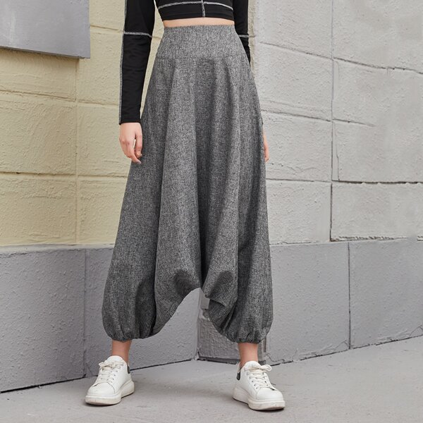 

Wide Waistband Harem Pants, Dark grey